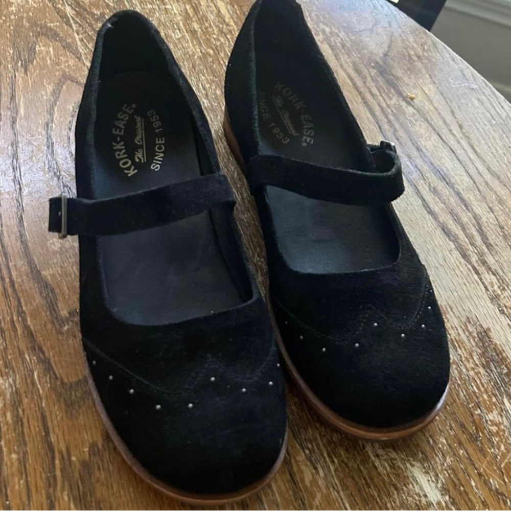 Kork-ease black suede loafers.